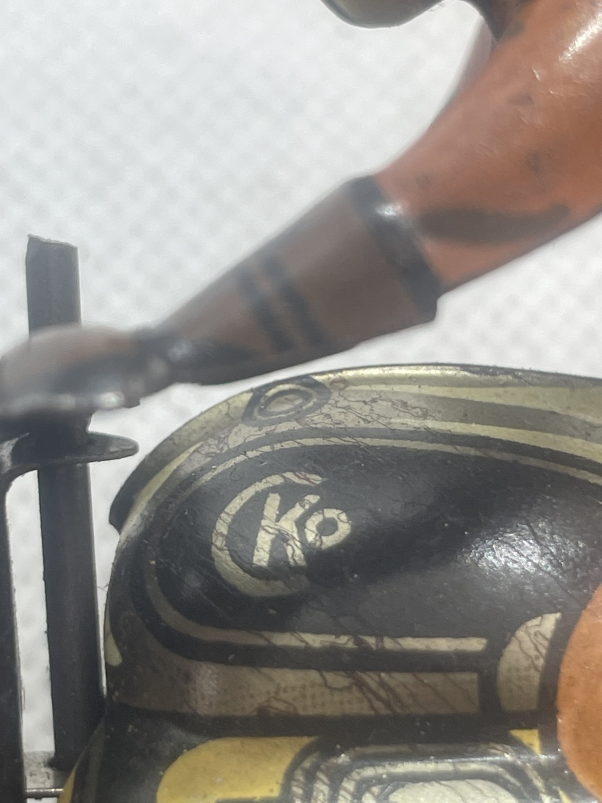 CKO Kellermann Blechspielzeug Motorradfahrer,  Nr.353, 40er Jahren US Zone - mit Schlüssel - fährt!!!