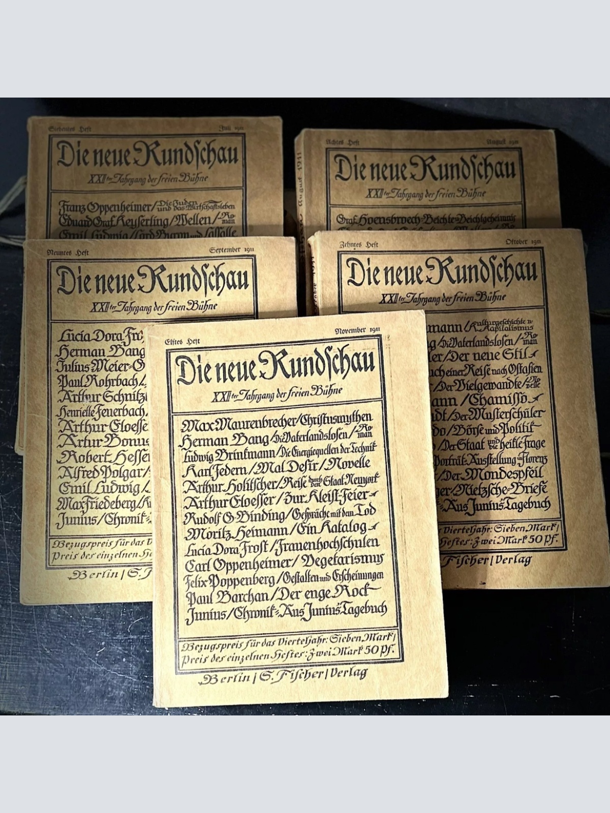 Antikes 1911 Deutsches Kulturjournal Set 5 Bücher im Originalordner Oskar Bee