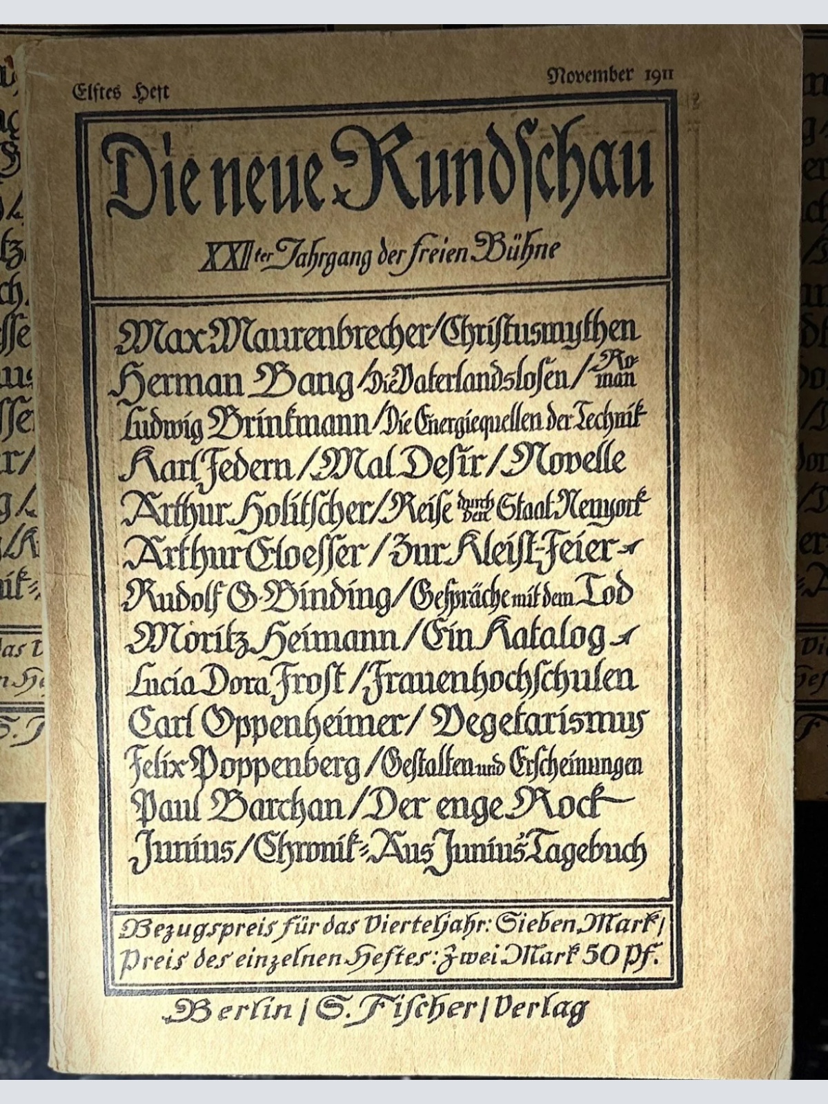 Antikes 1911 Deutsches Kulturjournal Set 5 Bücher im Originalordner Oskar Bee