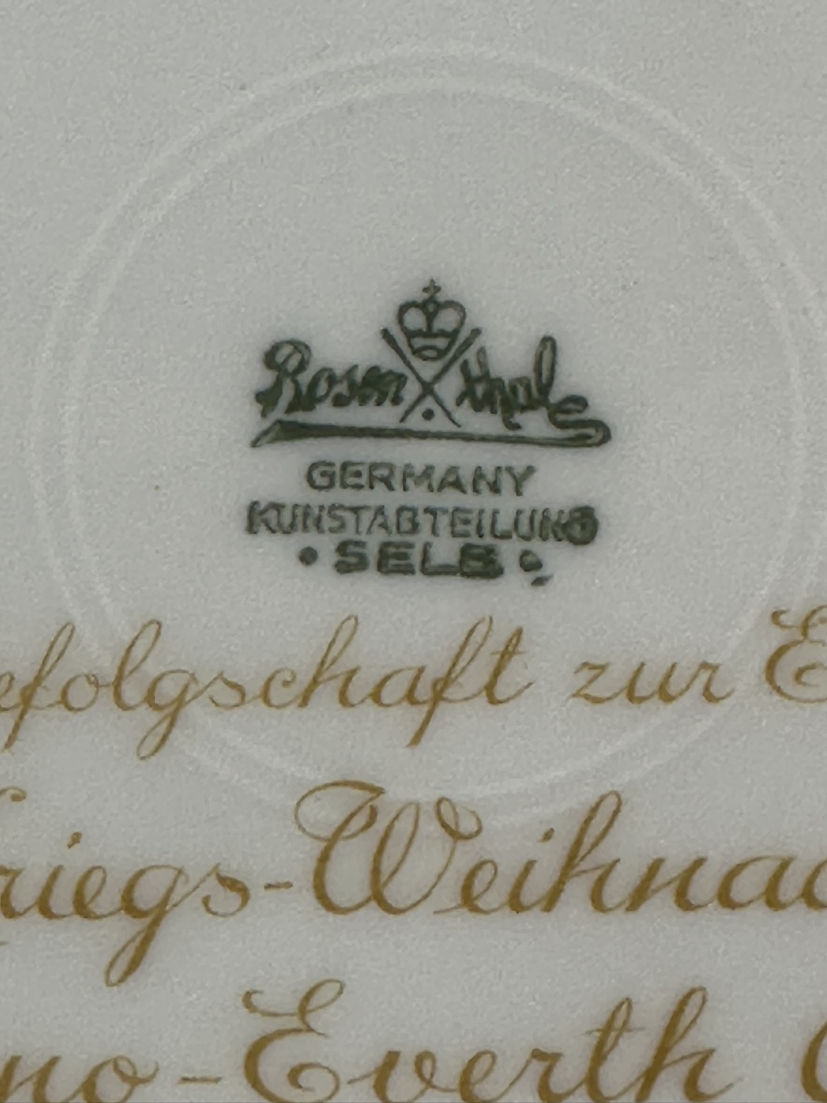 Seltenes Rosenthal Weihnachtsteller von 1939