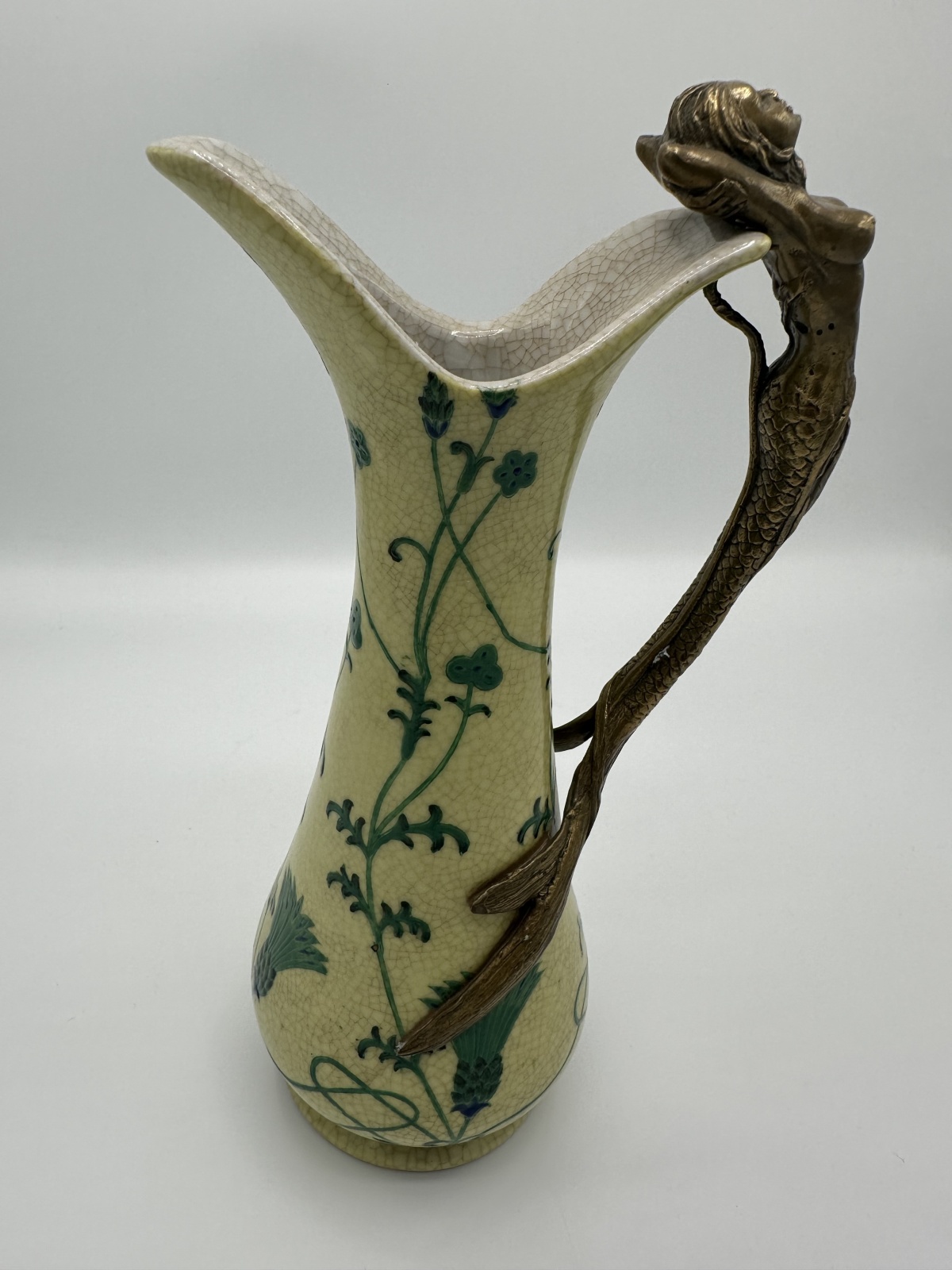 Art Deco Jugendstil Vase oder Karaffe mit Meerjungfrau