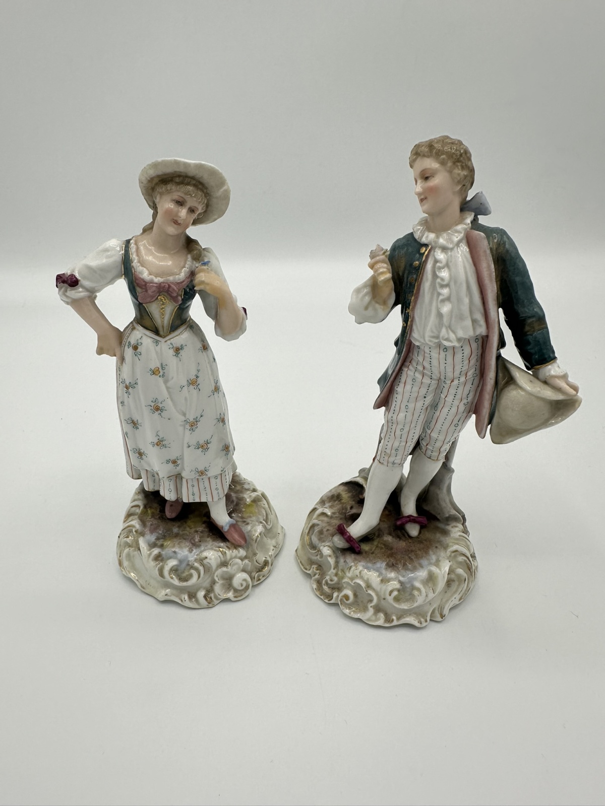 2 antike Porzellan-Figuren Rudolfstadt Volkstedt Triebner Türingen