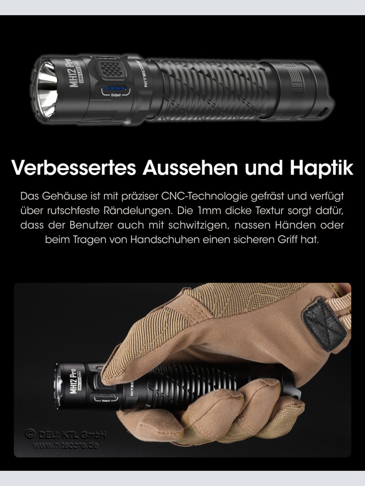 Taschenlampe Nitecore MH12 Pro - 3300 Lumen, UHi 40 LED