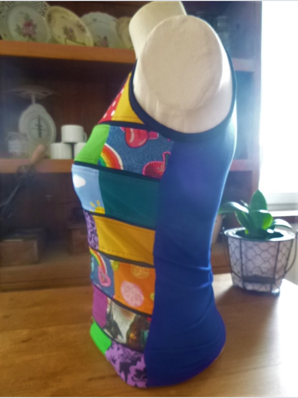 Patchwork Trägershirt Top Shirt Hippie Alternativ Mode