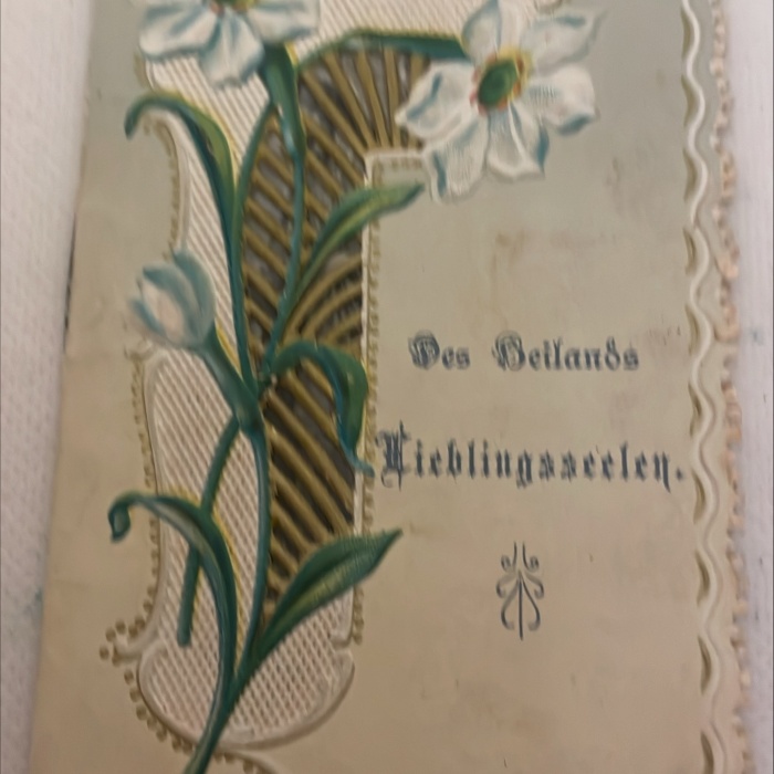 Antikes Falt-Andachtsbild "Des Heilands Lieblingsseelen" Maria Zell