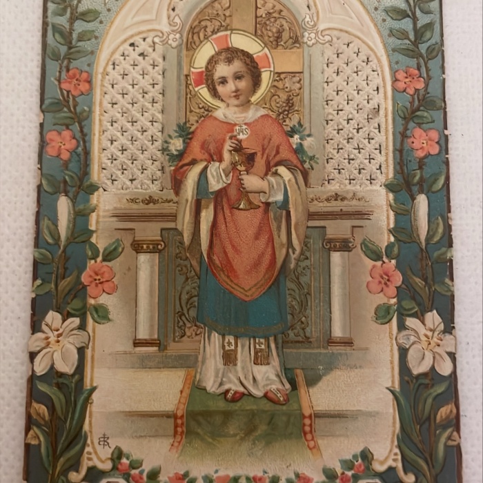 Antikes Andachtsbild Kommt und esset mein Brot