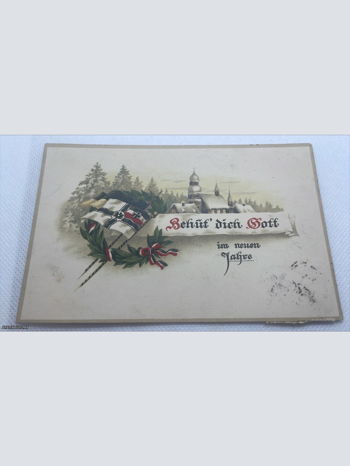 AK K.K.Neujahrskarte mit Zensurstempel 1918