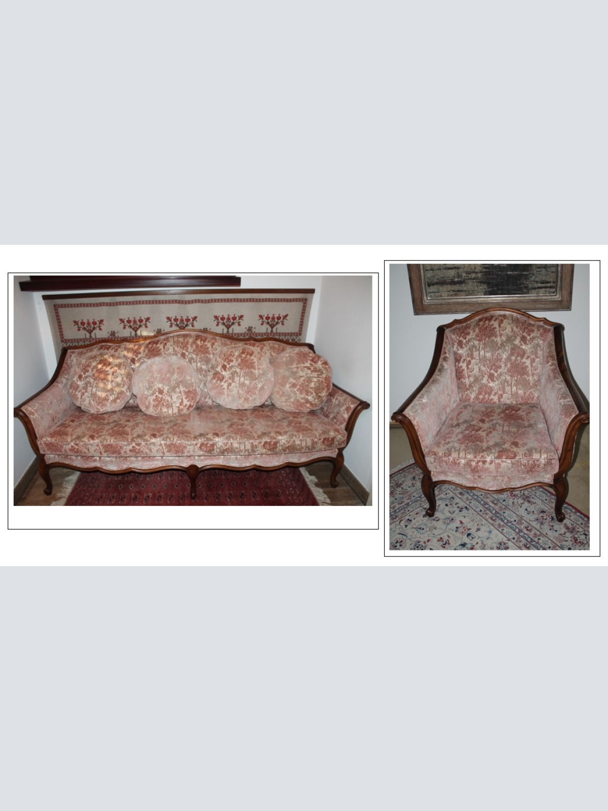 Schönes 3er Sofa und Fauteuil (15,17)