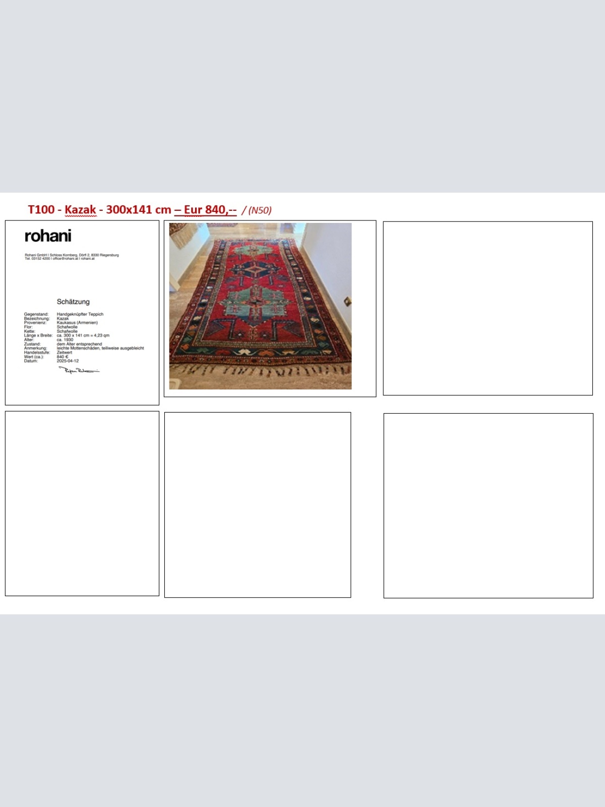 T100 - Kazak - 300x141 cm – / (N50)