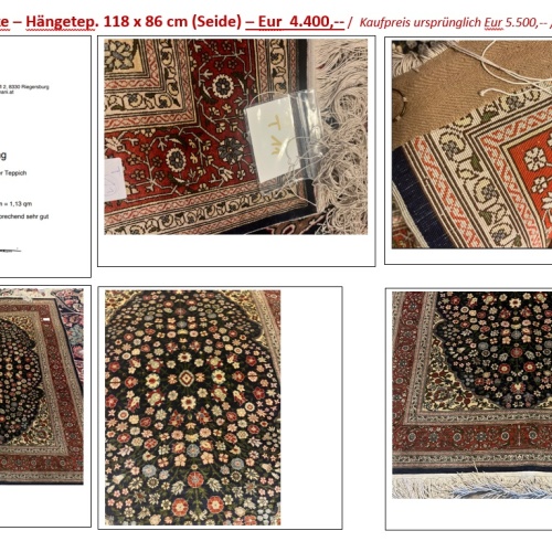 T11 - Hereke – Hängetep. 118 x 86 cm (Seide)  / (N550)