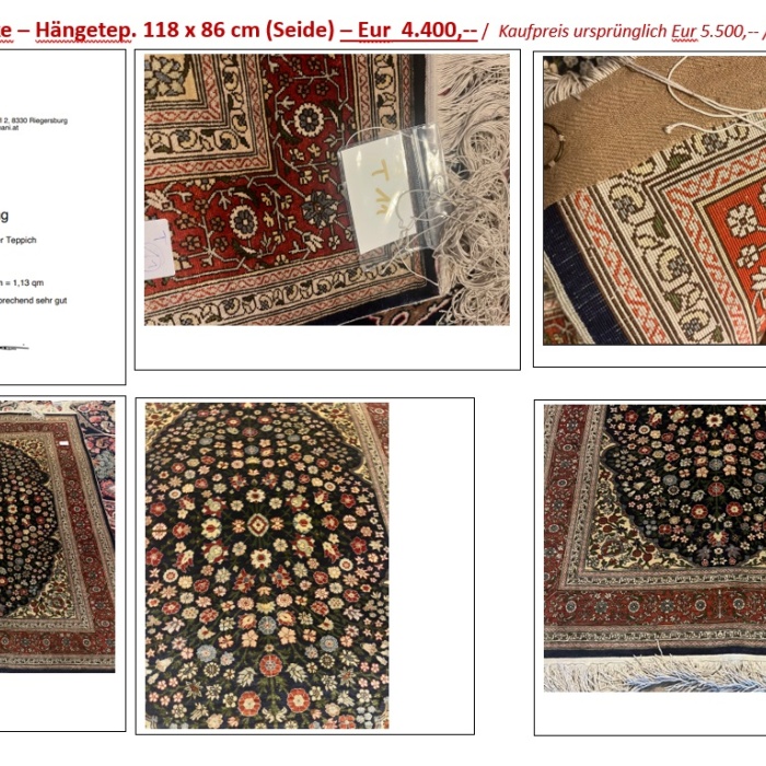 T11 - Hereke – Hängetep. 118 x 86 cm (Seide)  / (N550)