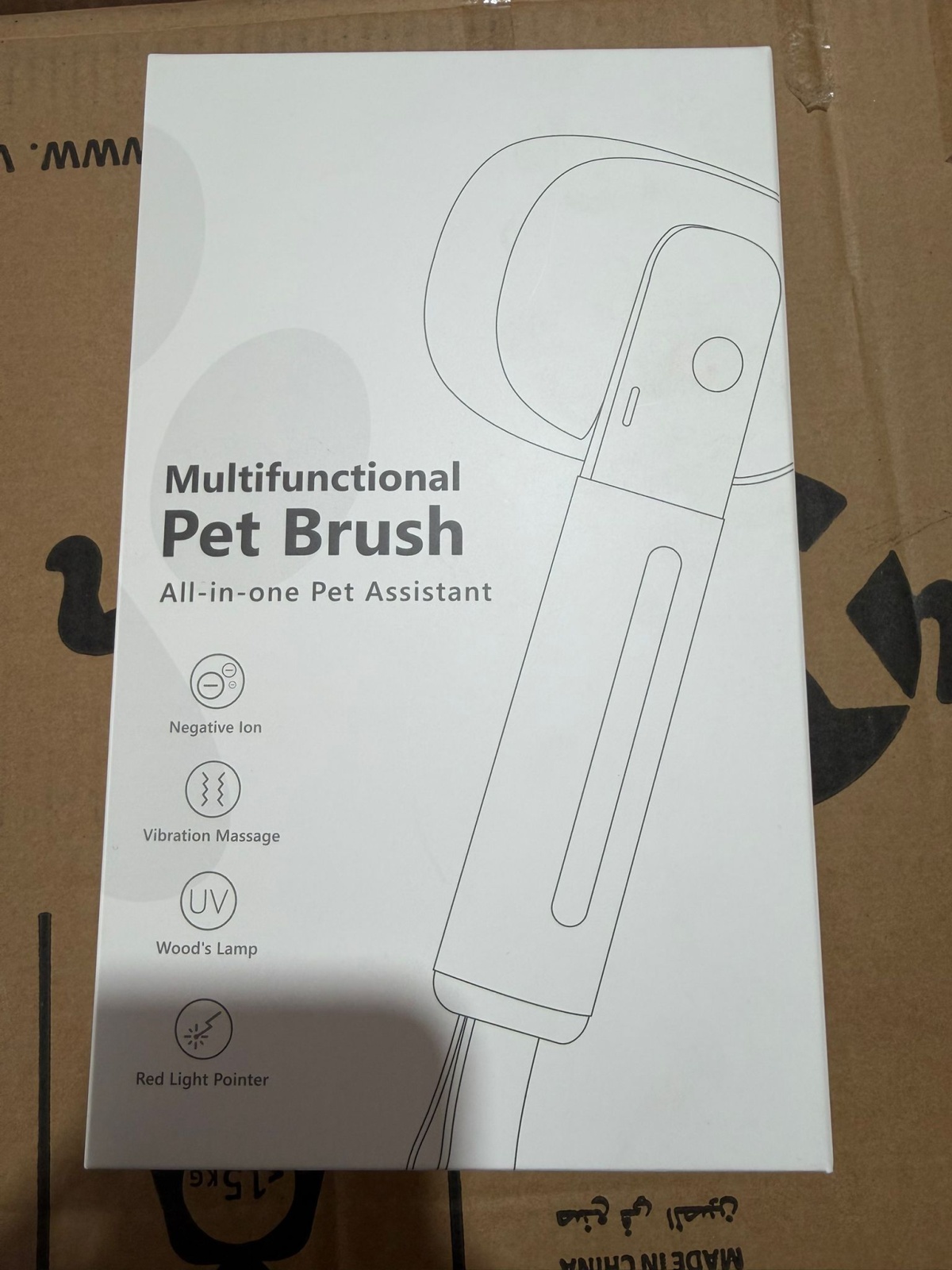 Alles in einem - Tierbürste - Laserpointer - UV Licht - Vibrierende Massage -