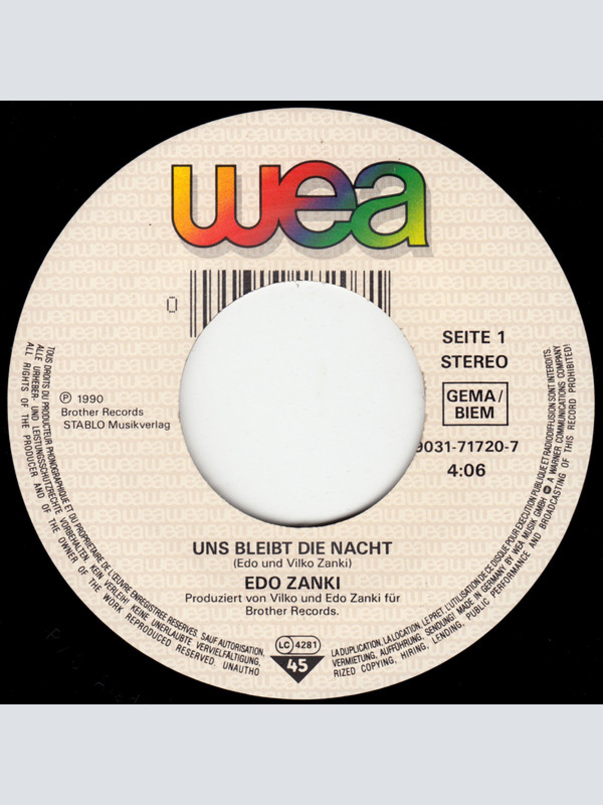 Vinyl / Edo Zanki - Uns Bleibt Die Nacht