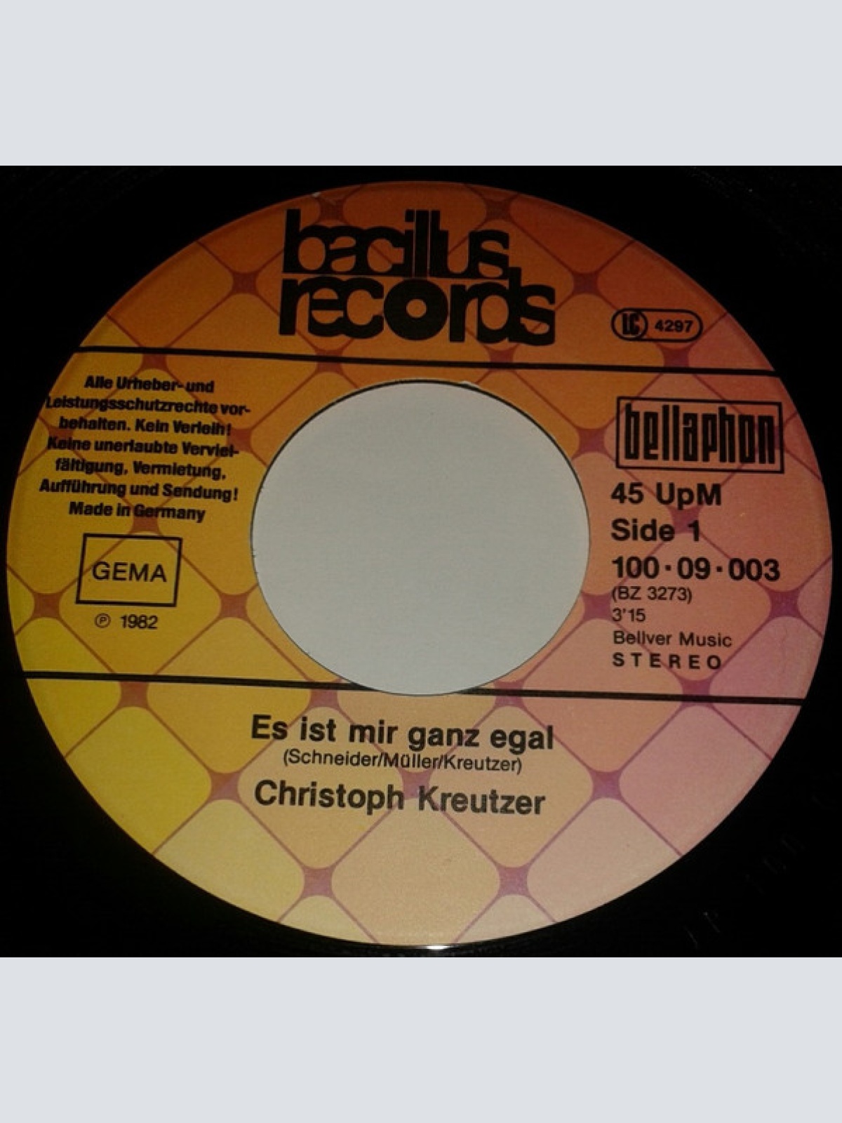 Vinyl / Christoph Kreutzer - Es Ist Mir Ganz Egal