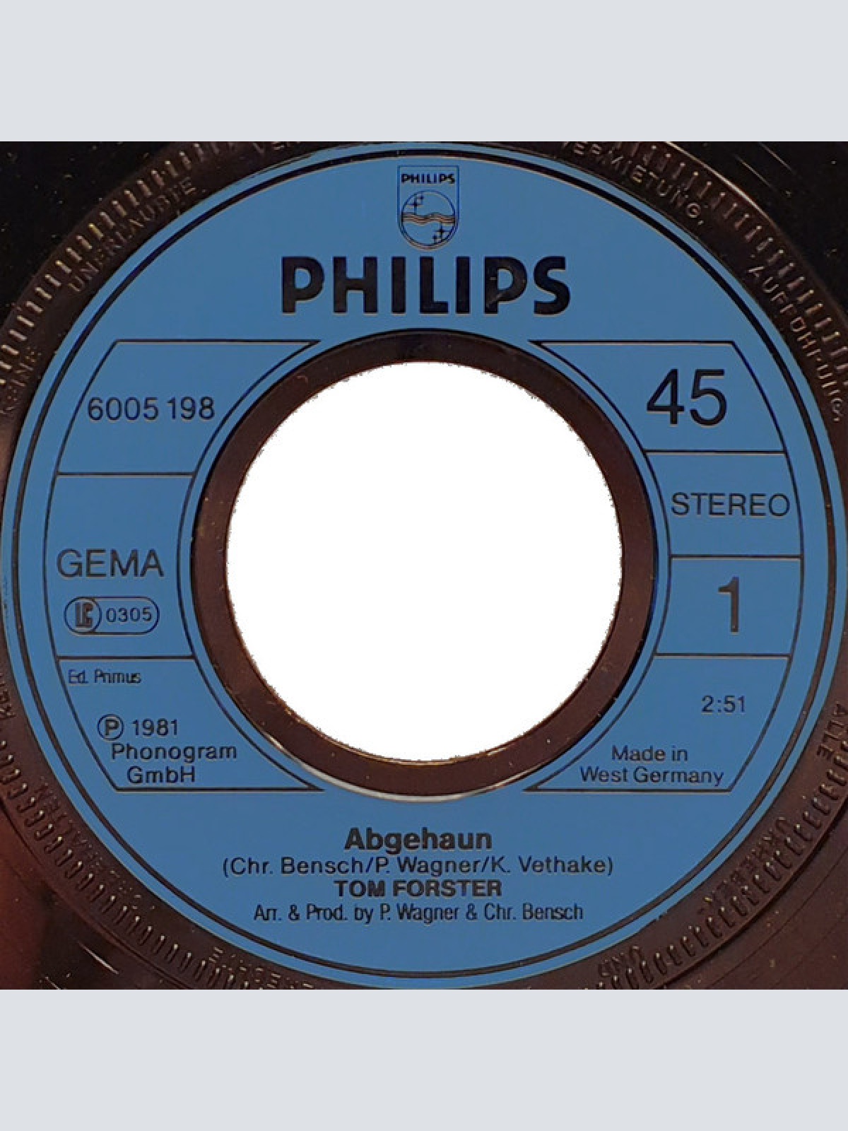 Vinyl / Tom Forster (4) - Abgehaun