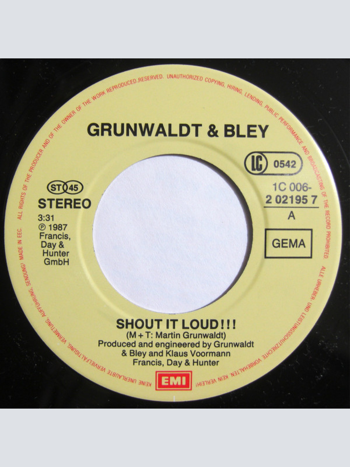Vinyl / Grunwaldt & Bley - Shout It Loud
