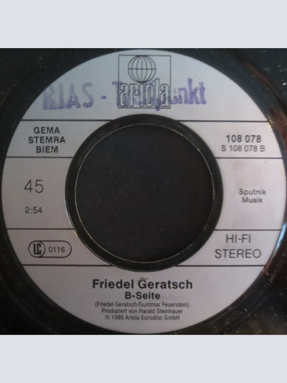 Vinyl / Friedel Geratsch - Zurück In Die Nacht
