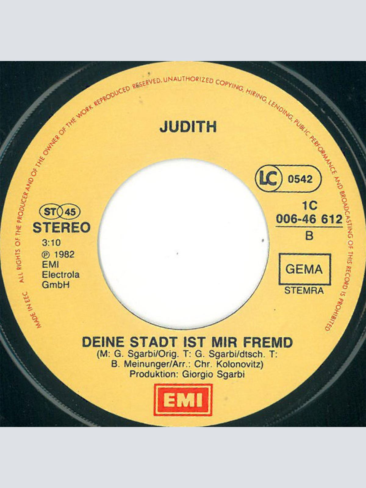 Vinyl / Judith* - Am Morgen Eines Neuen Tages
