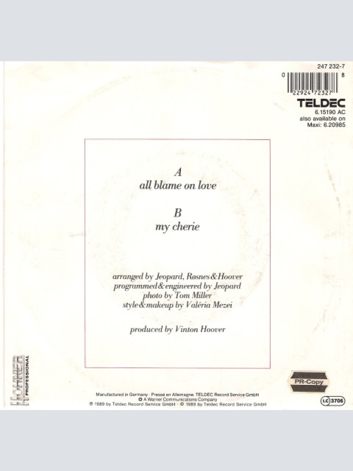 Vinyl / Bluebeat (3) - All Blame On Love