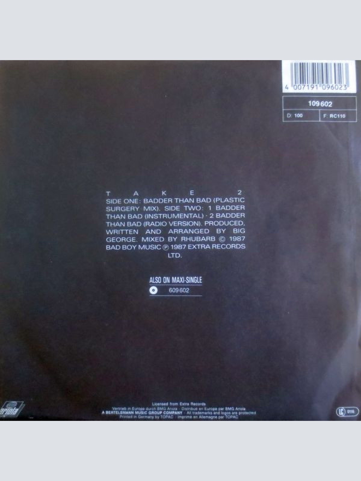 Vinyl / Take 2 - Badder Than Bad