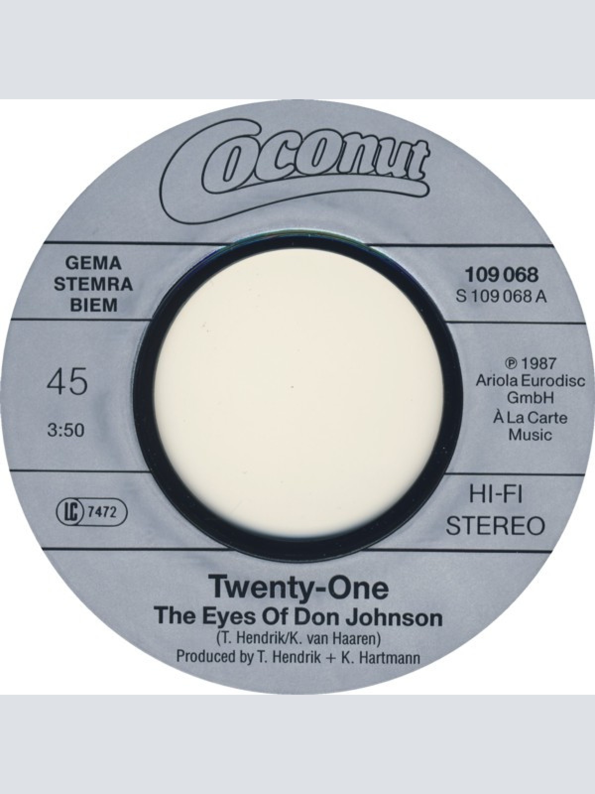 Vinyl / Twenty-One - The Eyes Of Don Johnson