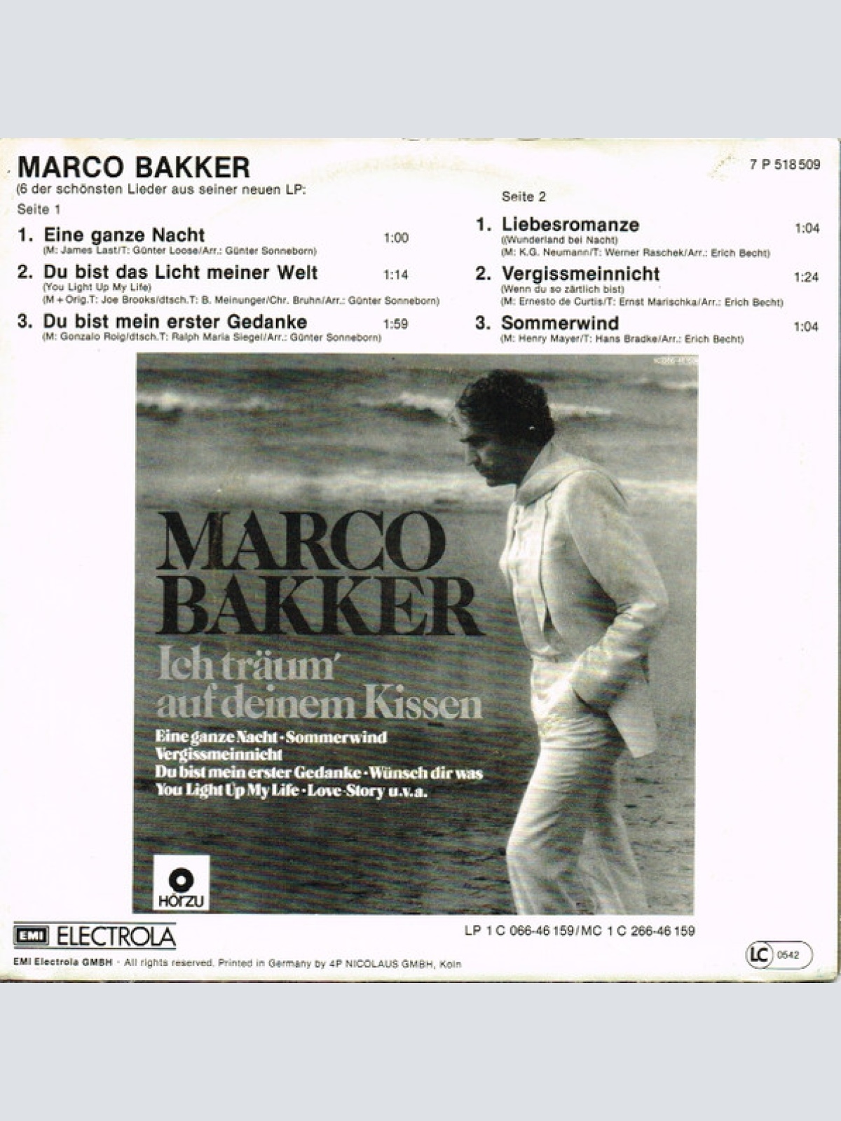 Vinyl / Marco Bakker - Ich Träum' Auf Deinem Kissen