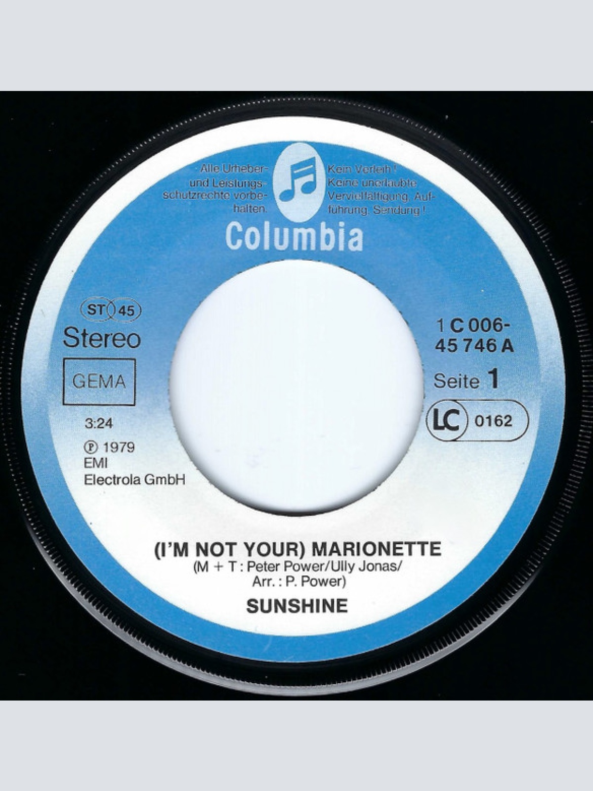 Vinyl / Sunshine (29) - (I'm Not Your) Marionette