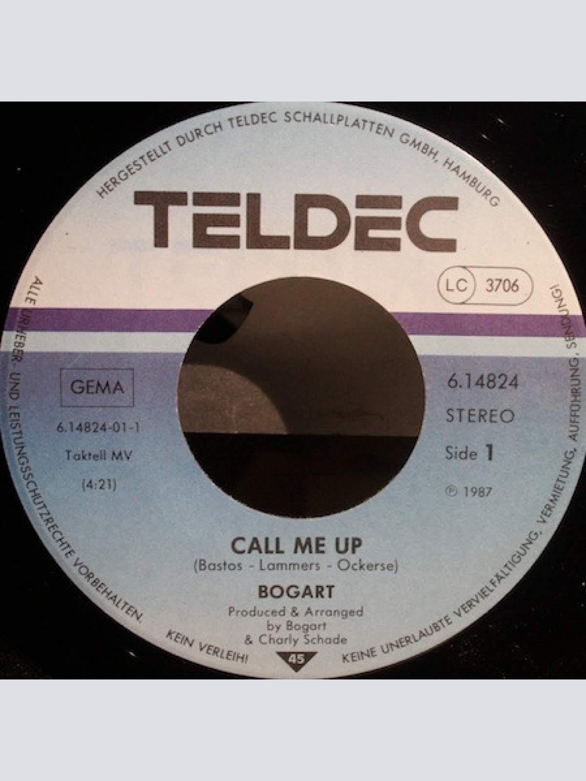 Vinyl / Bogart (3) - Call Me Up