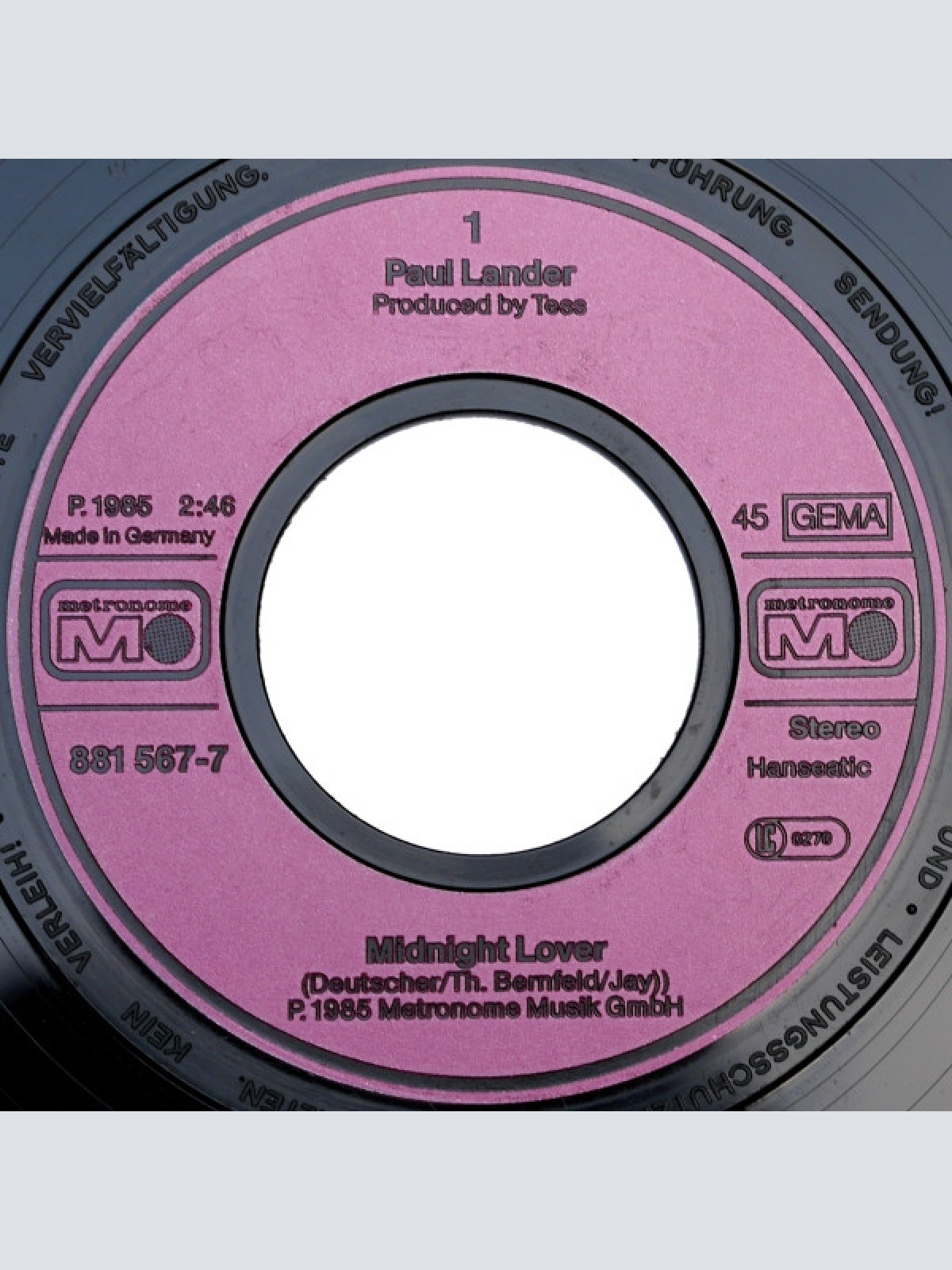 Vinyl / Paul Lander - Midnight Lover