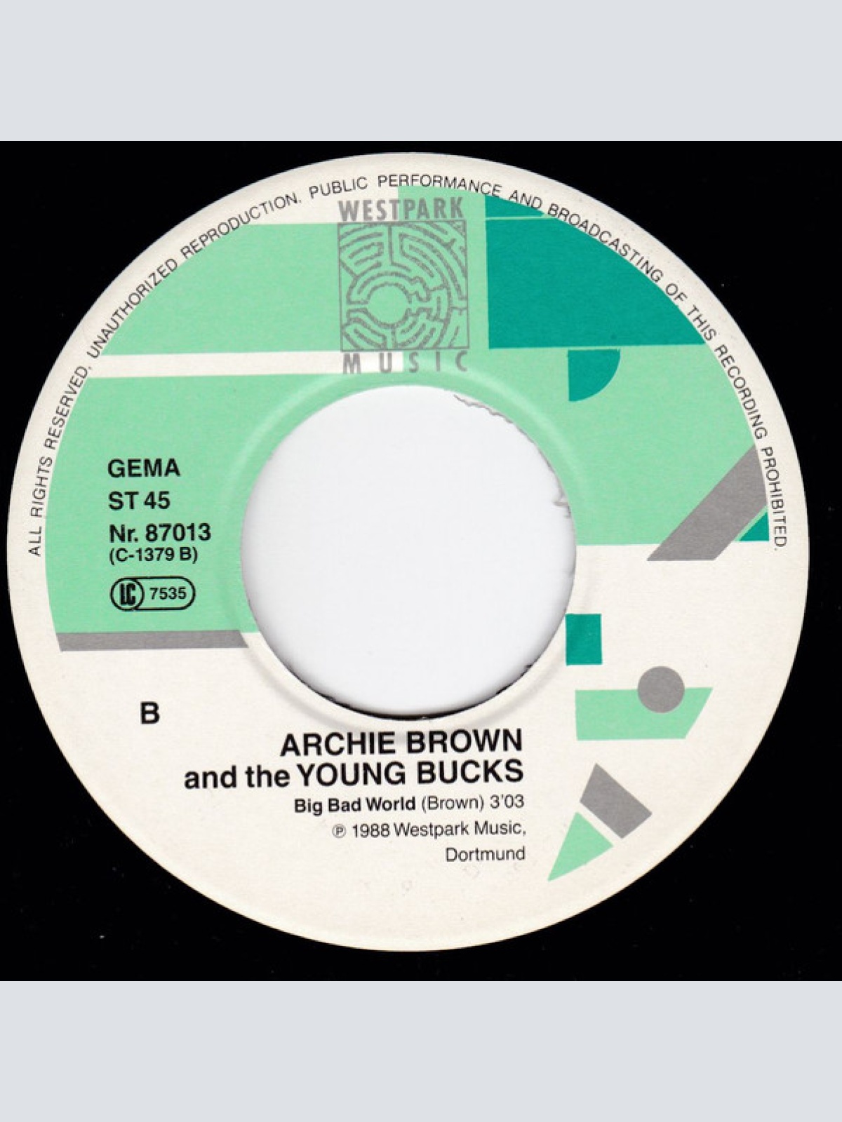 Vinyl / Archie Brown And The Young Bucks - Prisoners / Big Bad World