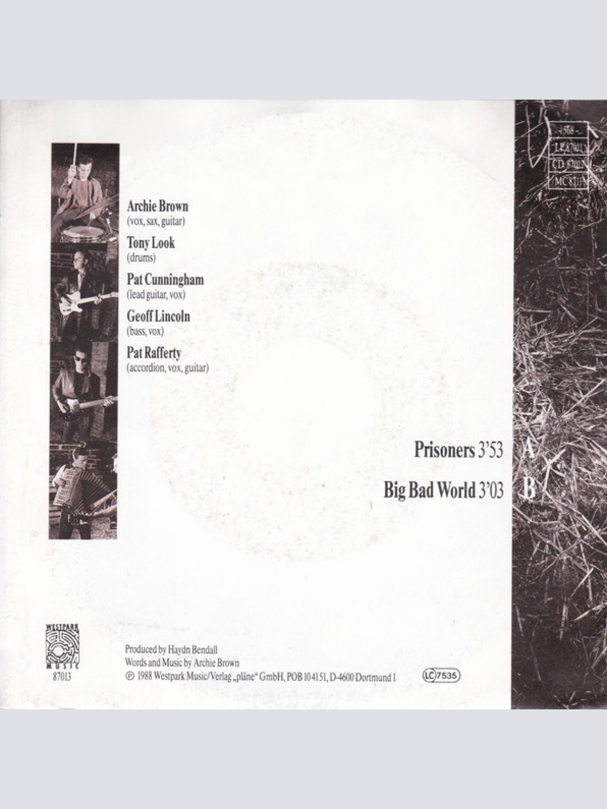 Vinyl / Archie Brown And The Young Bucks - Prisoners / Big Bad World