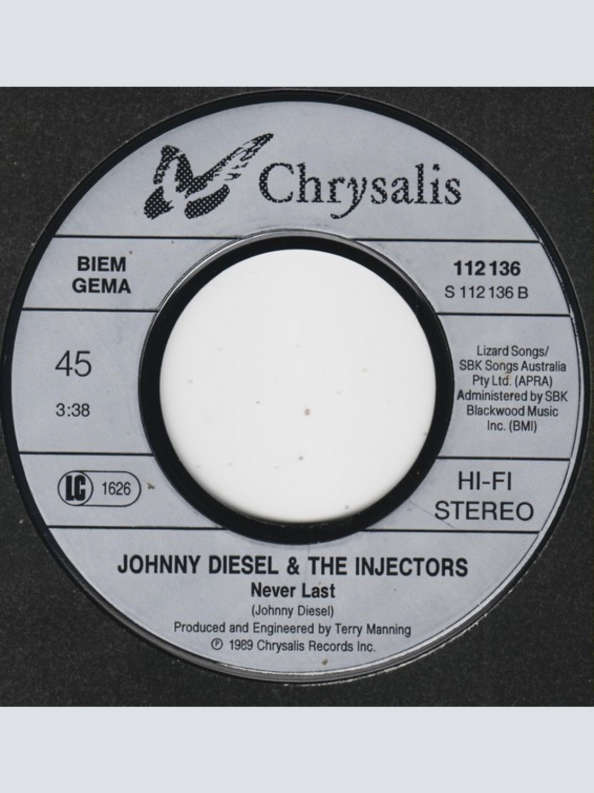 Vinyl / Johnny Diesel & The Injectors - Don't Need Love