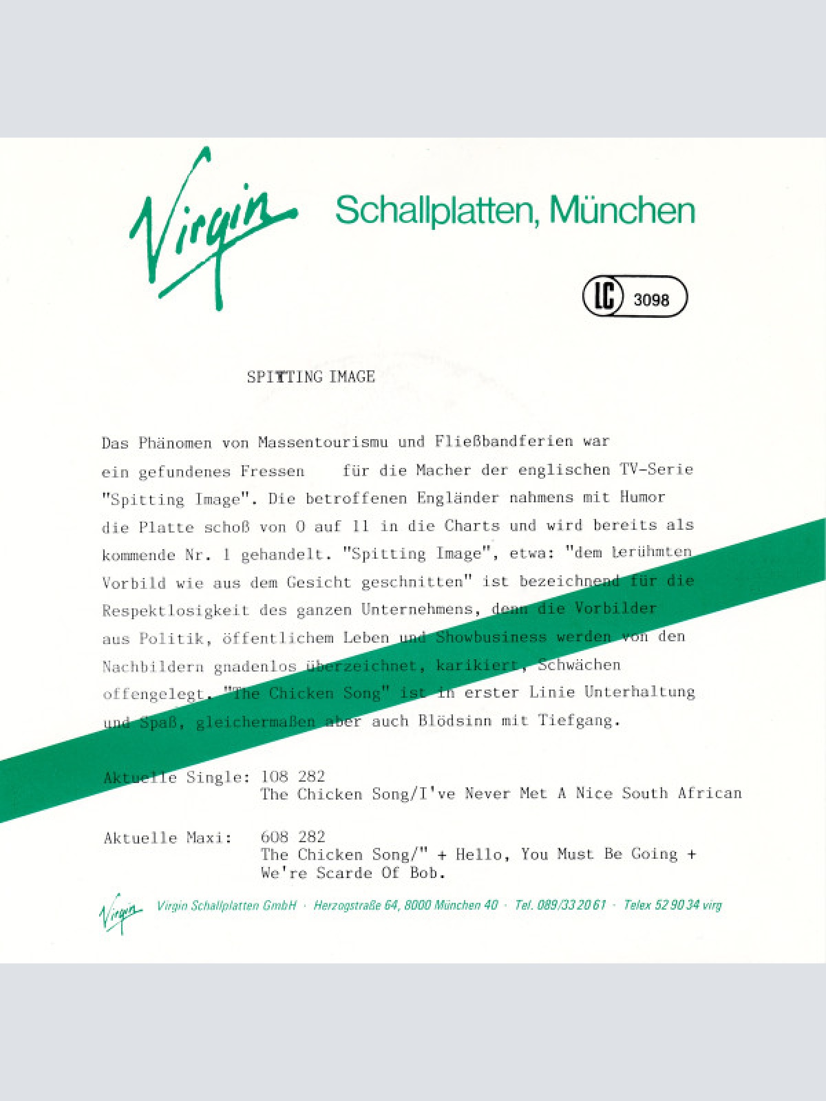 Vinyl / Spitting Image - The Chicken Song