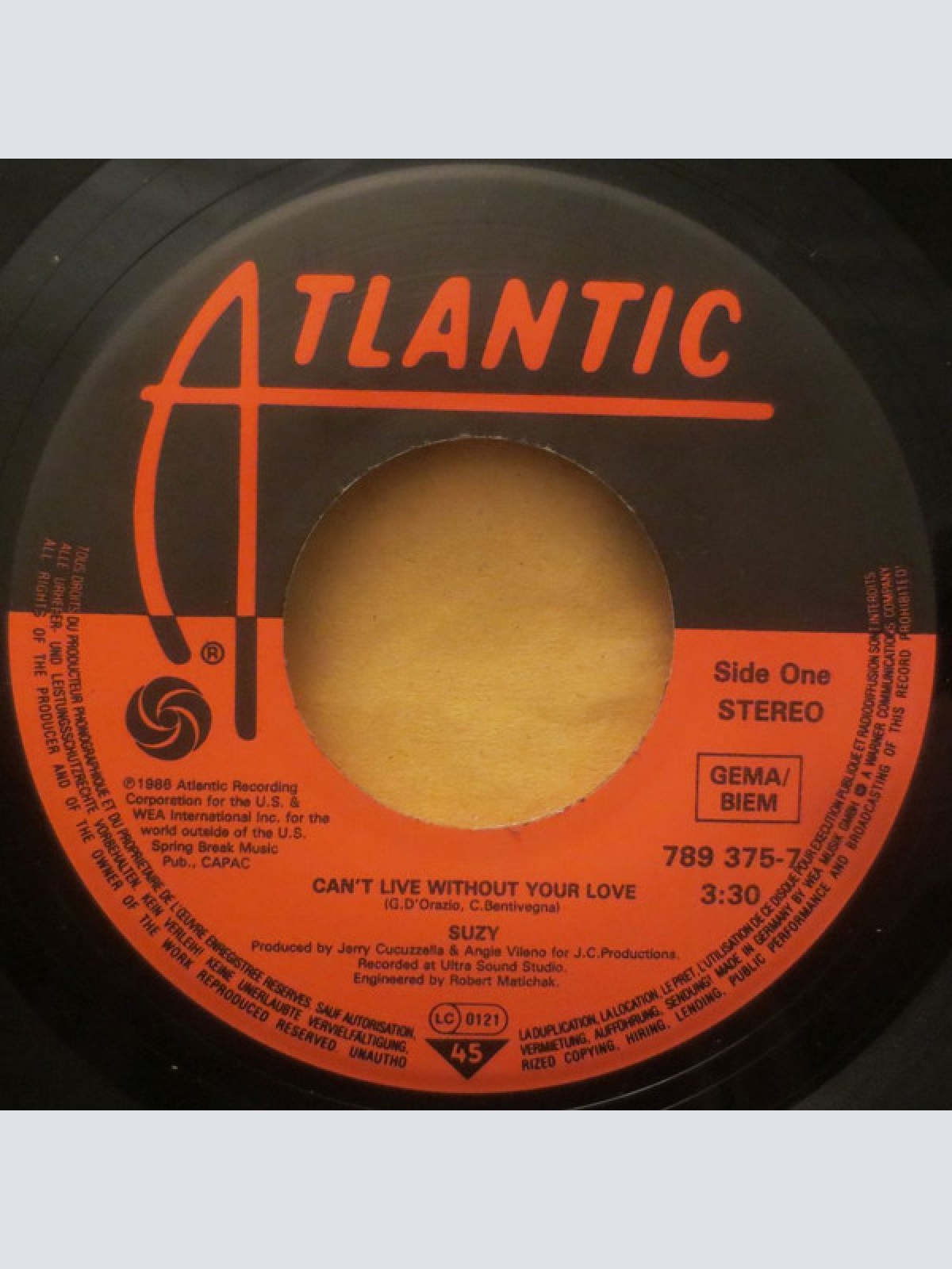 Vinyl / Suzy* - Can't Live Without Your Love