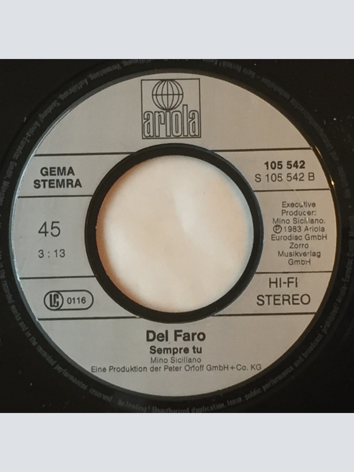 Vinyl / Del Faro - Pazza Idea / Sempre Tu