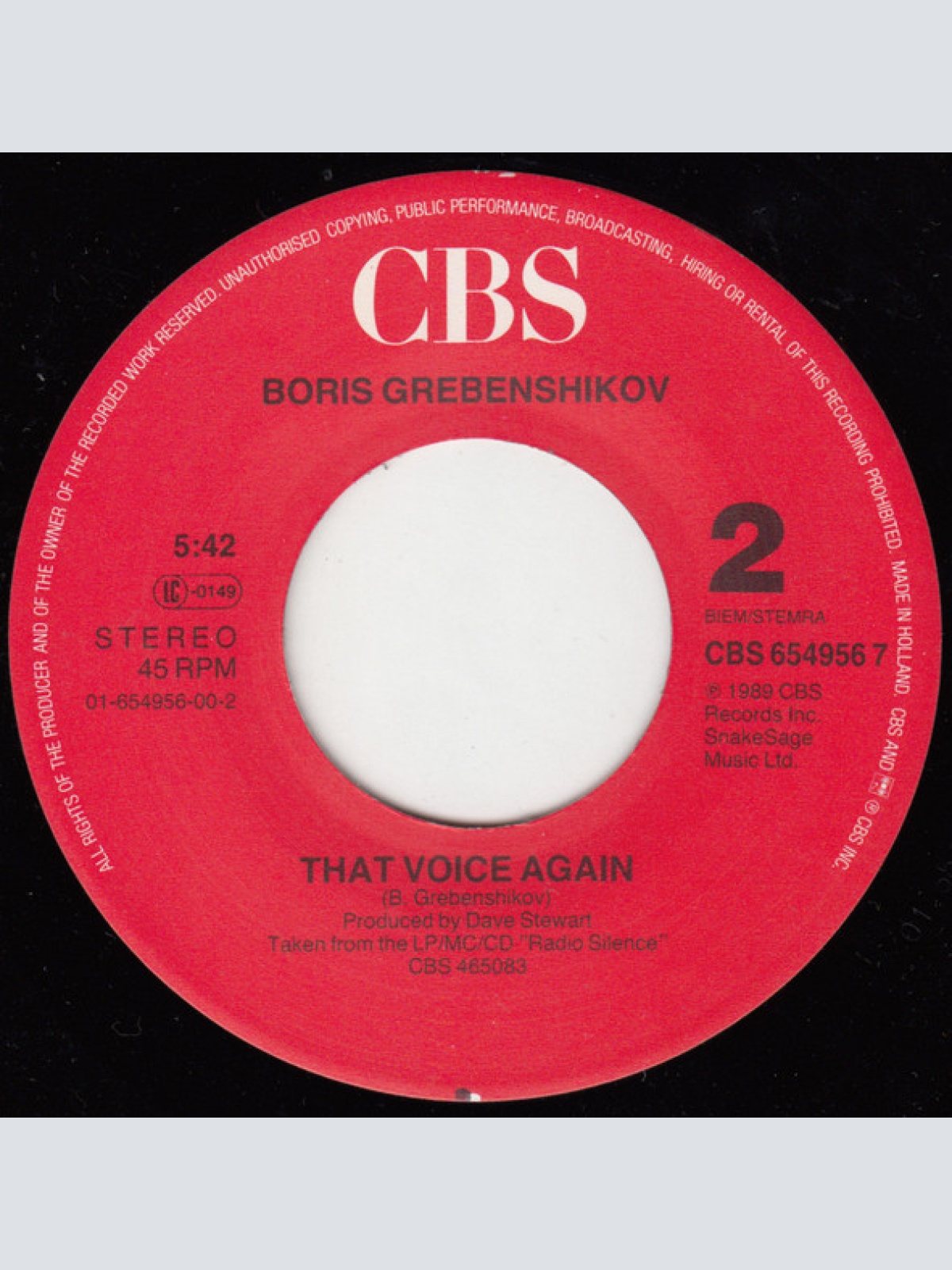 Vinyl / Boris Grebenshikov* - Radio Silence