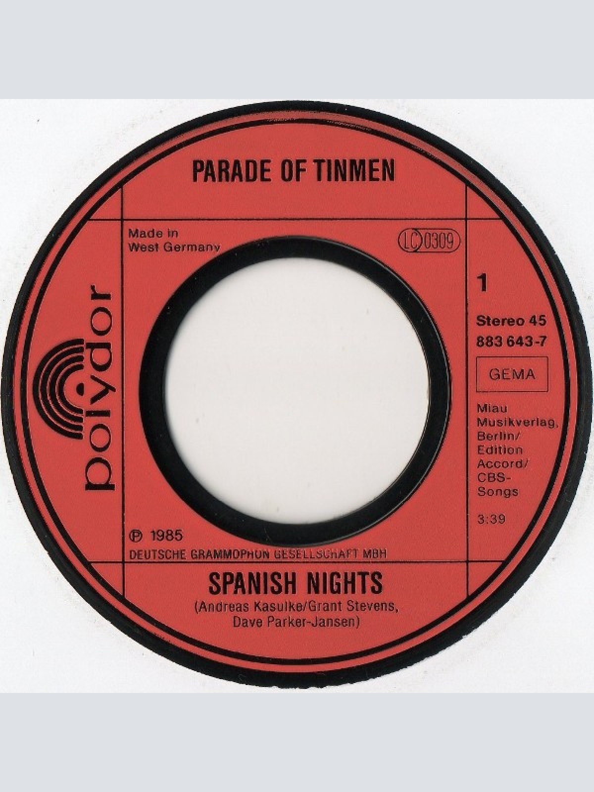 Vinyl / Parade Of Tinmen - Spanish Nights
