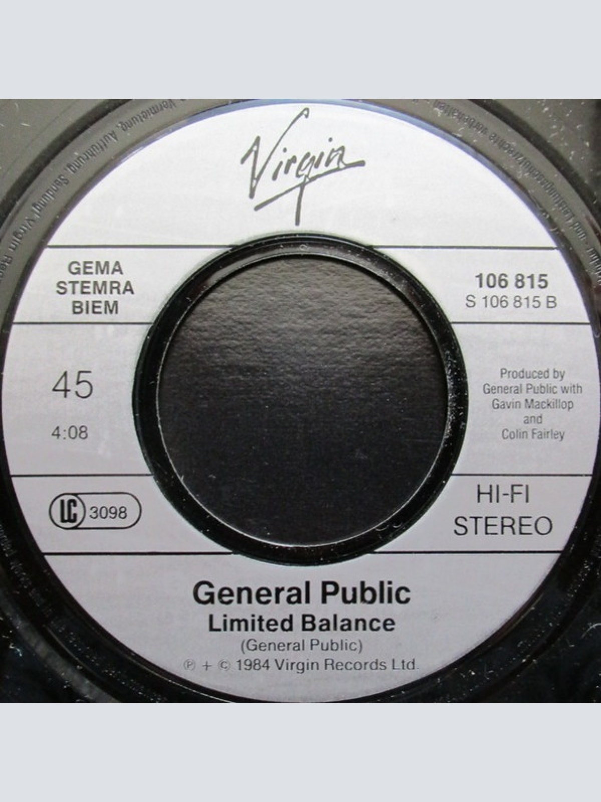 Vinyl / General Public - Tenderness