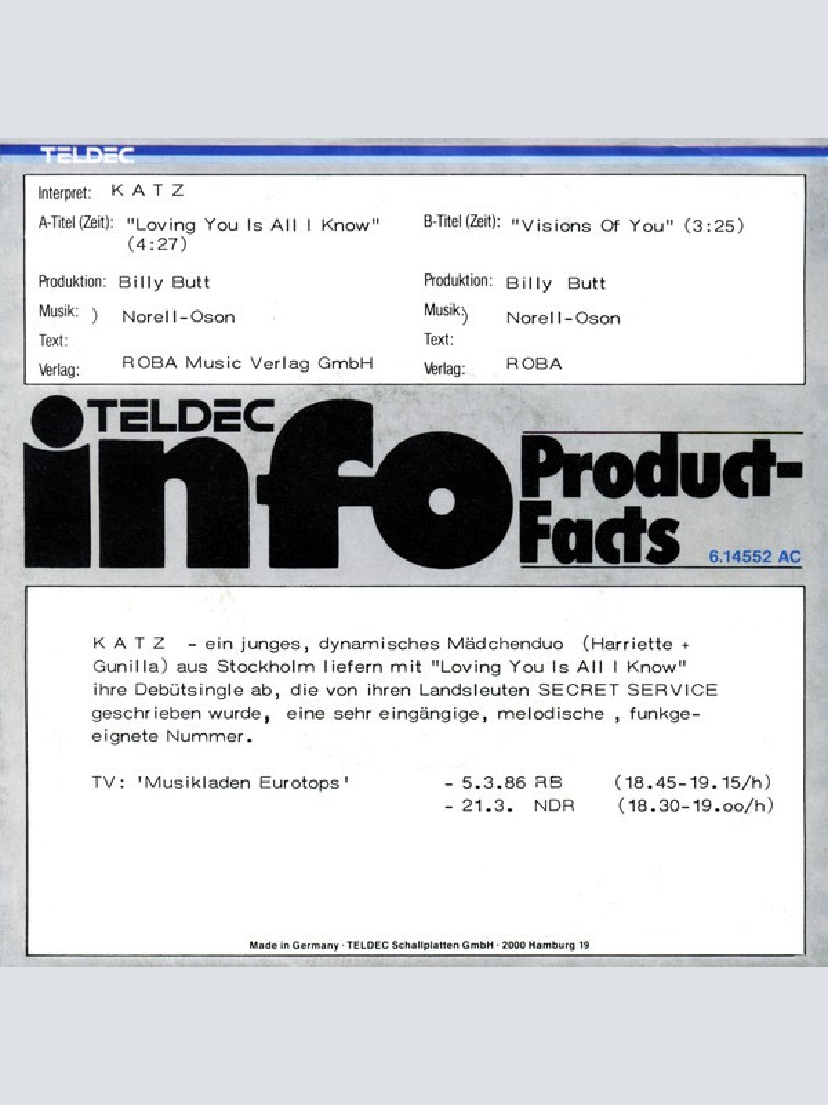 Vinyl / Katz - Loving You Is All I Know