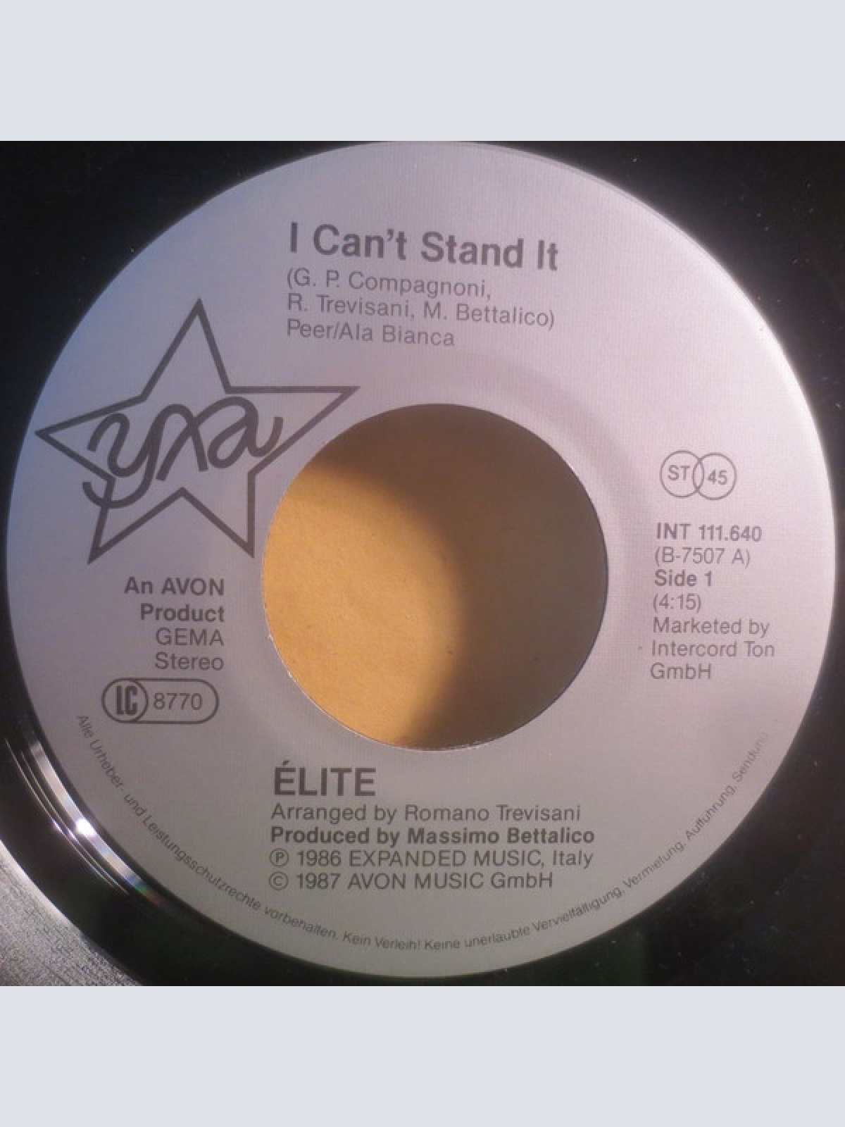Vinyl / Élite (7) - I Can't Stand It
