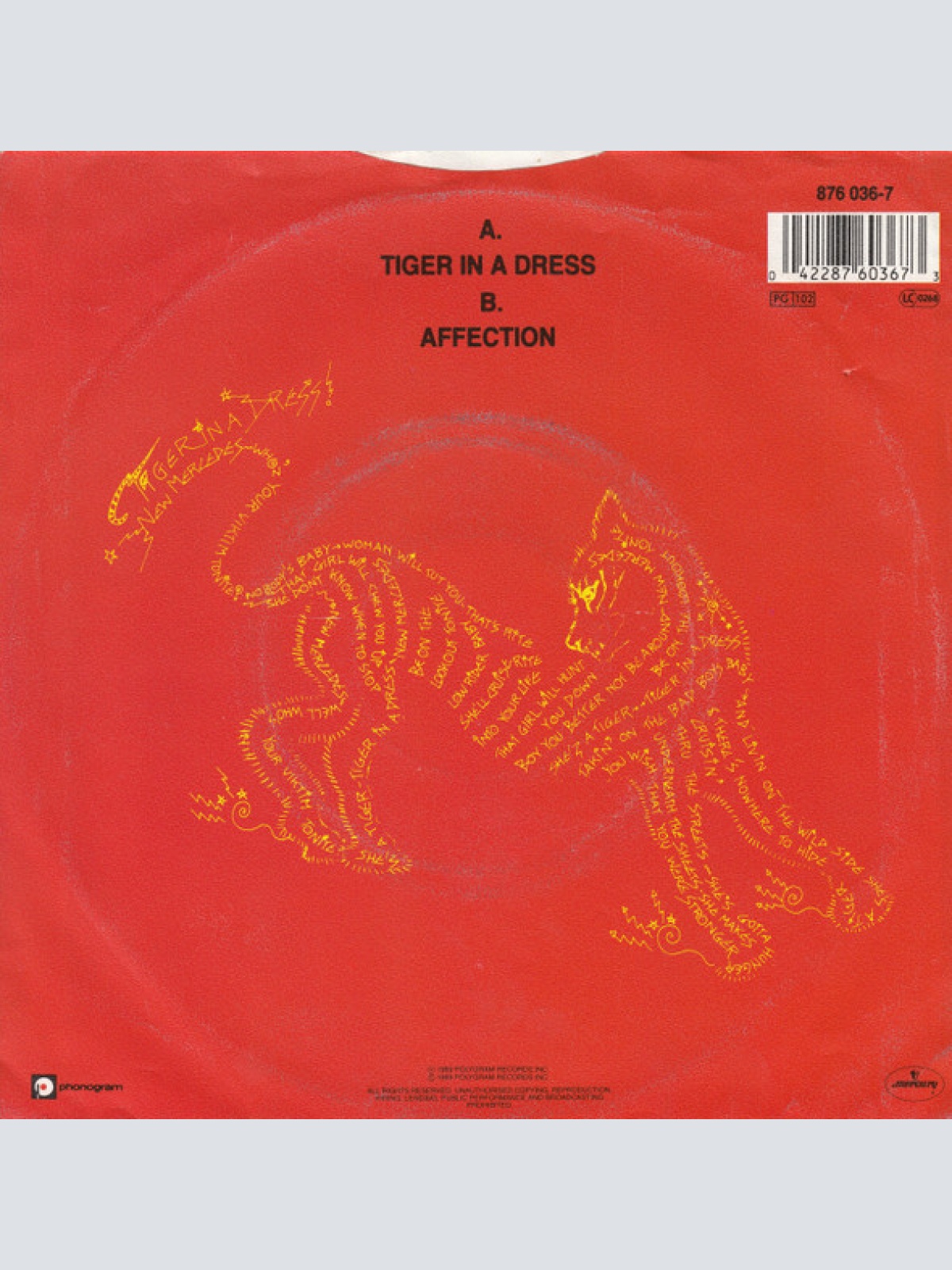 Vinyl / Dan Reed Network - Tiger In A Dress