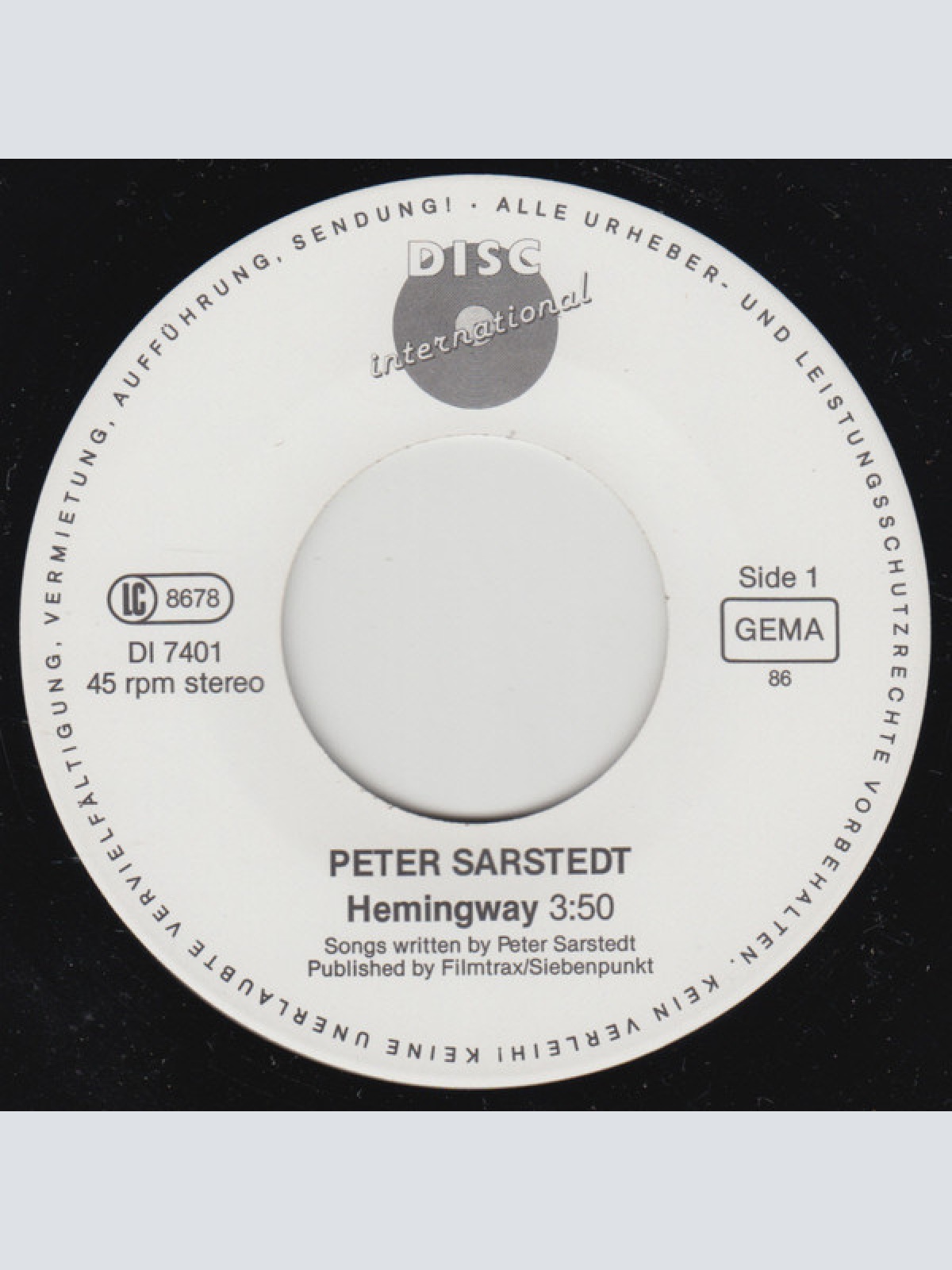 Vinyl / Peter Sarstedt - Hemingway