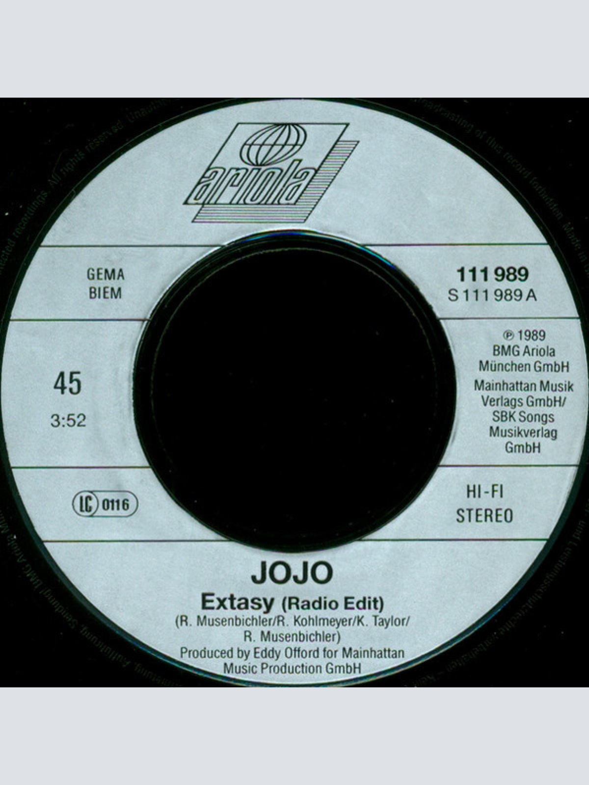 Vinyl / Jojo (5) - Extasy
