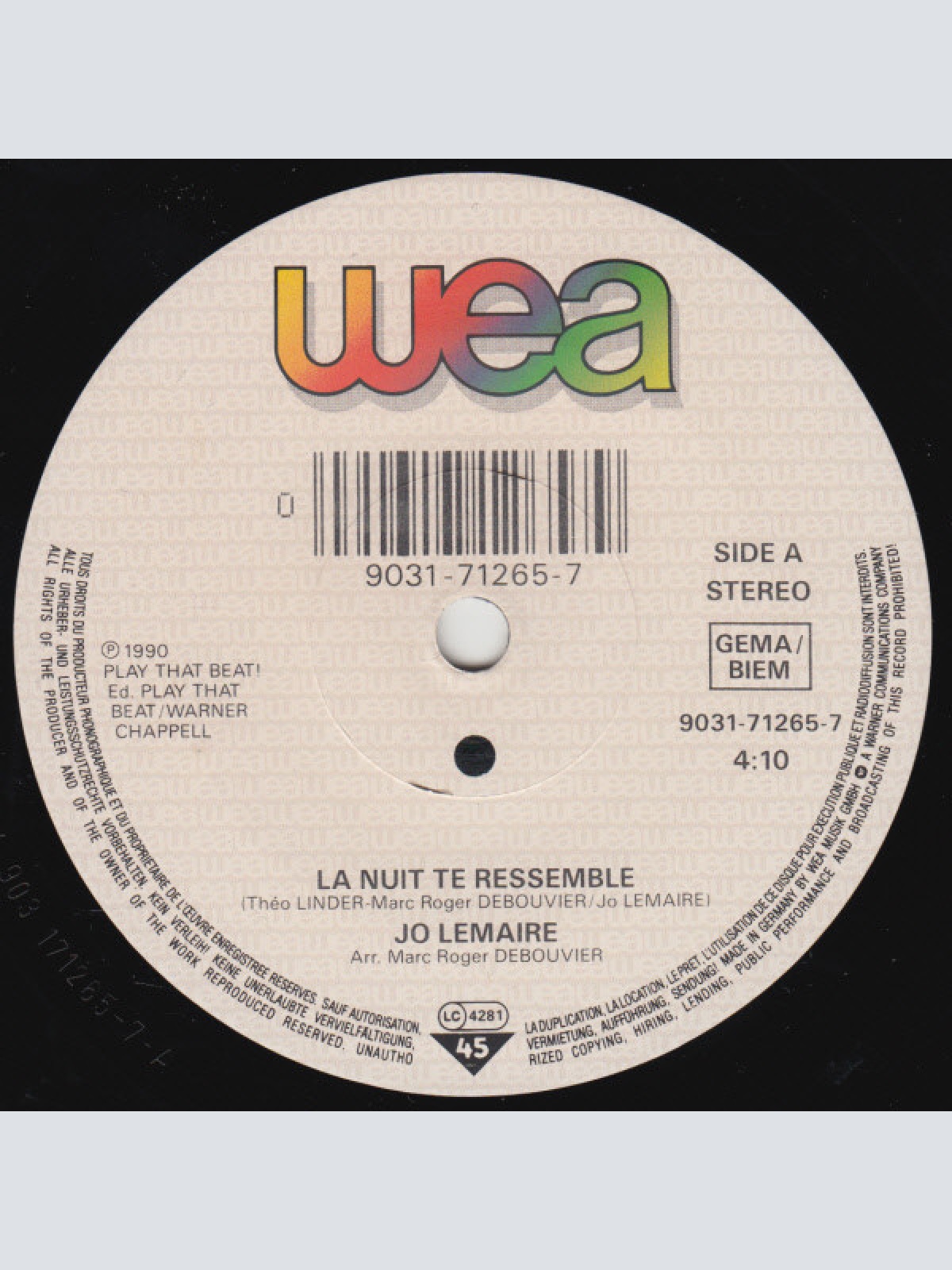 Vinyl / Jo Lemaire - La Nuit Te Ressemble