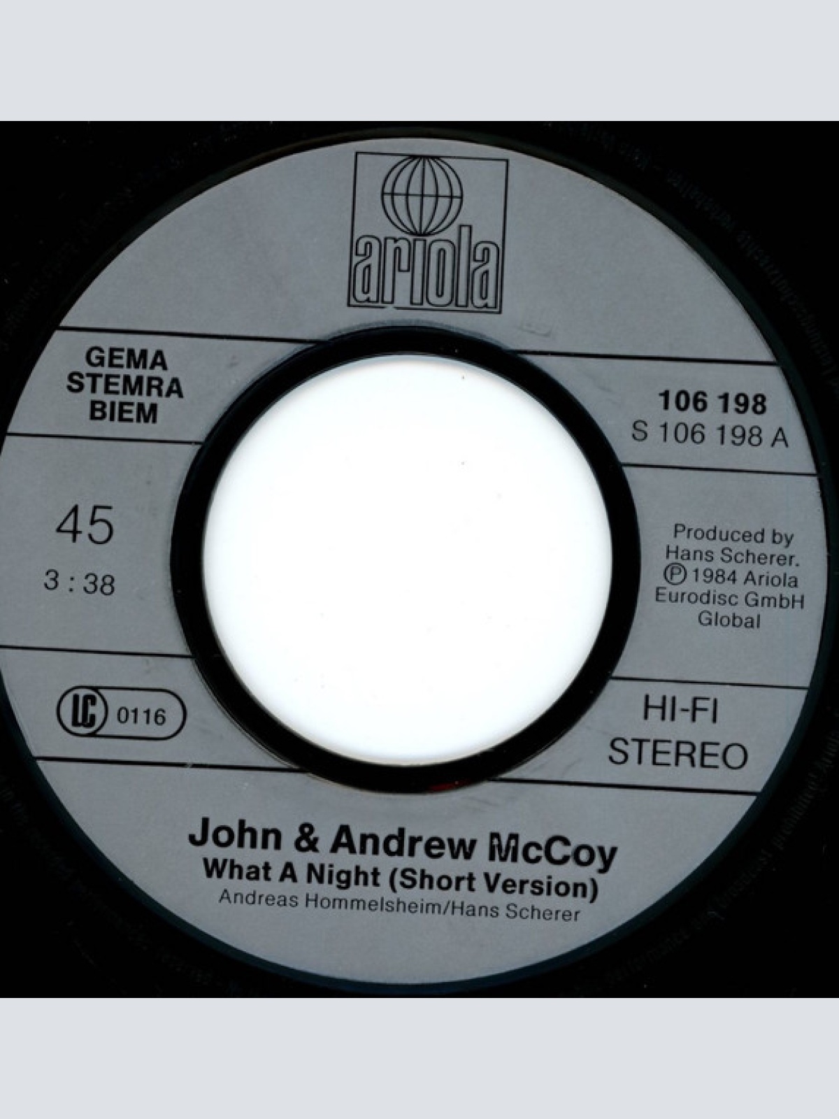 Vinyl / John & Andrew McCoy - What A Night