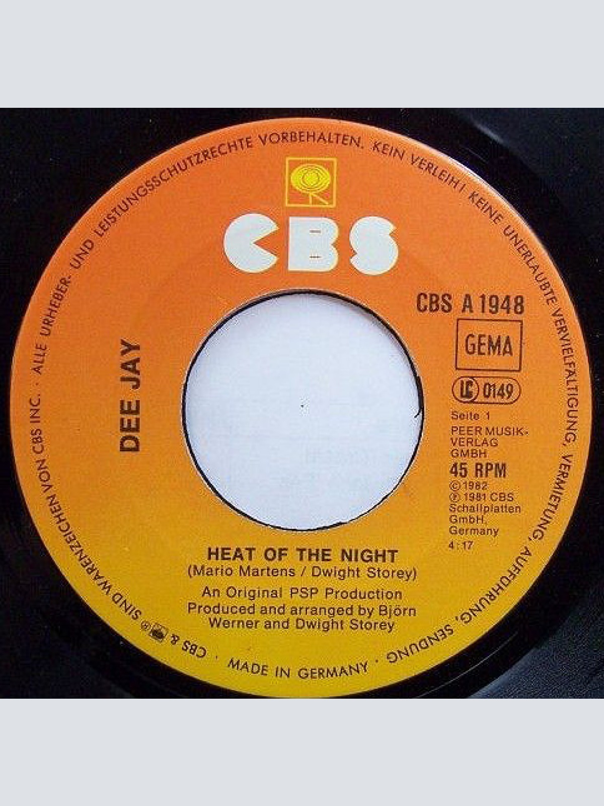 Vinyl / Dee Jay (3) - Heat Of The Night