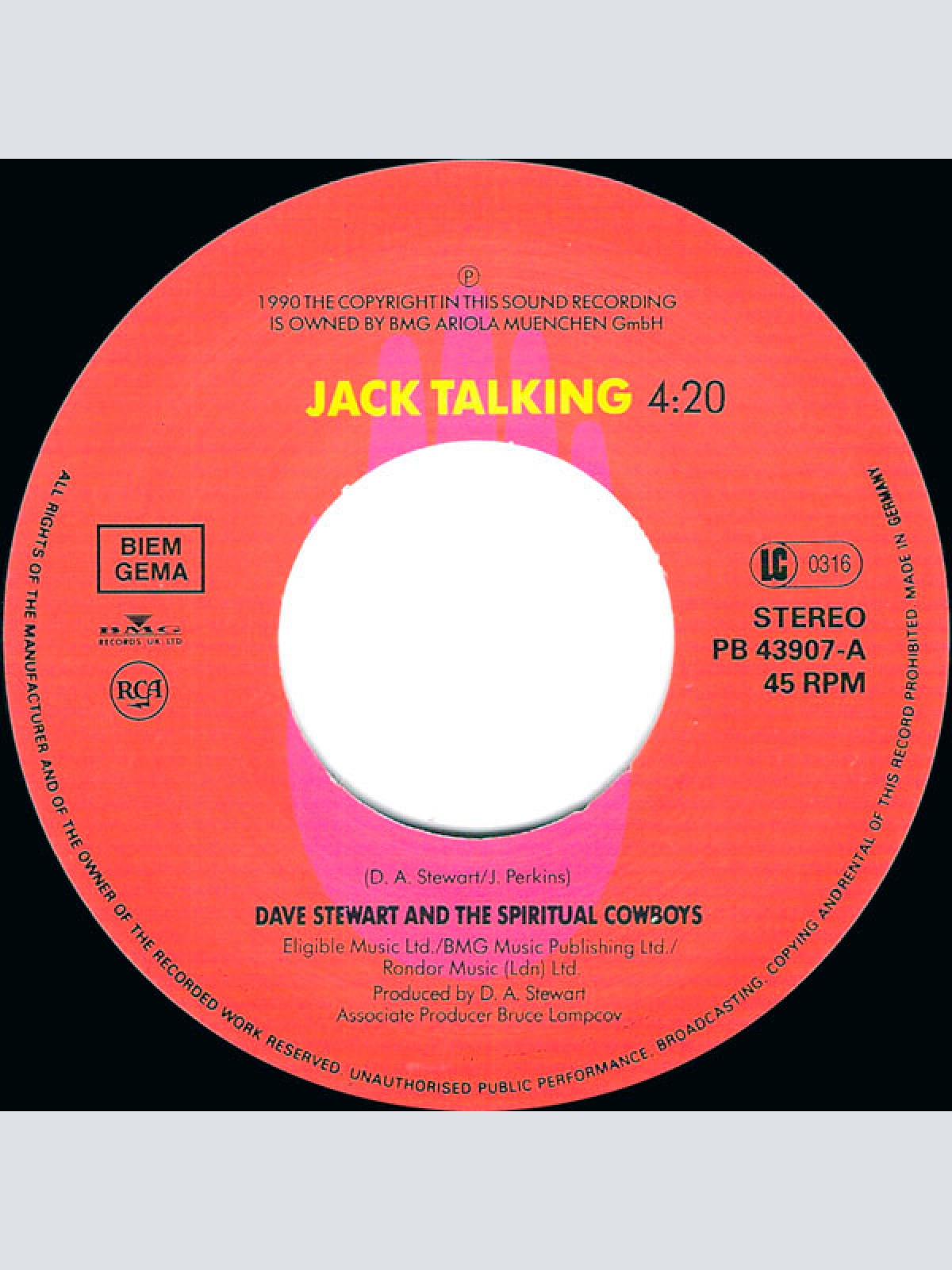 Vinyl / Dave Stewart And The Spiritual Cowboys - Jack Talking