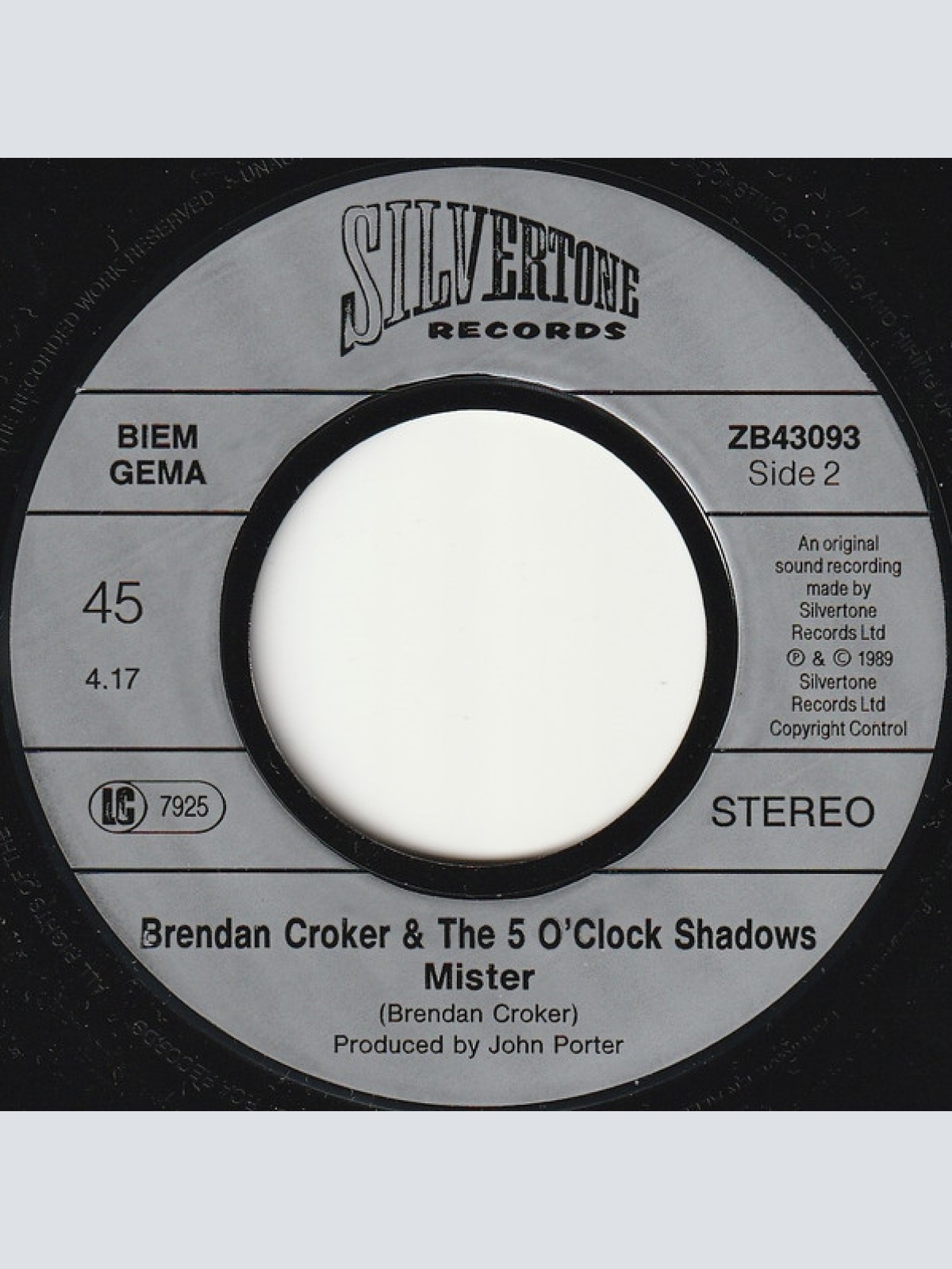 Vinyl / Brendan Croker And The 5 O'Clock Shadows - No Money At All