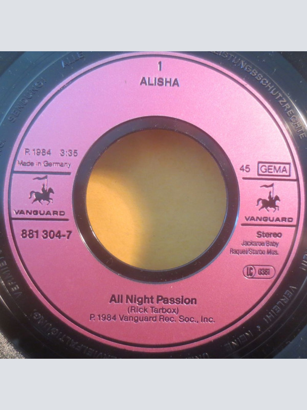Vinyl / Alisha - All Night Passion
