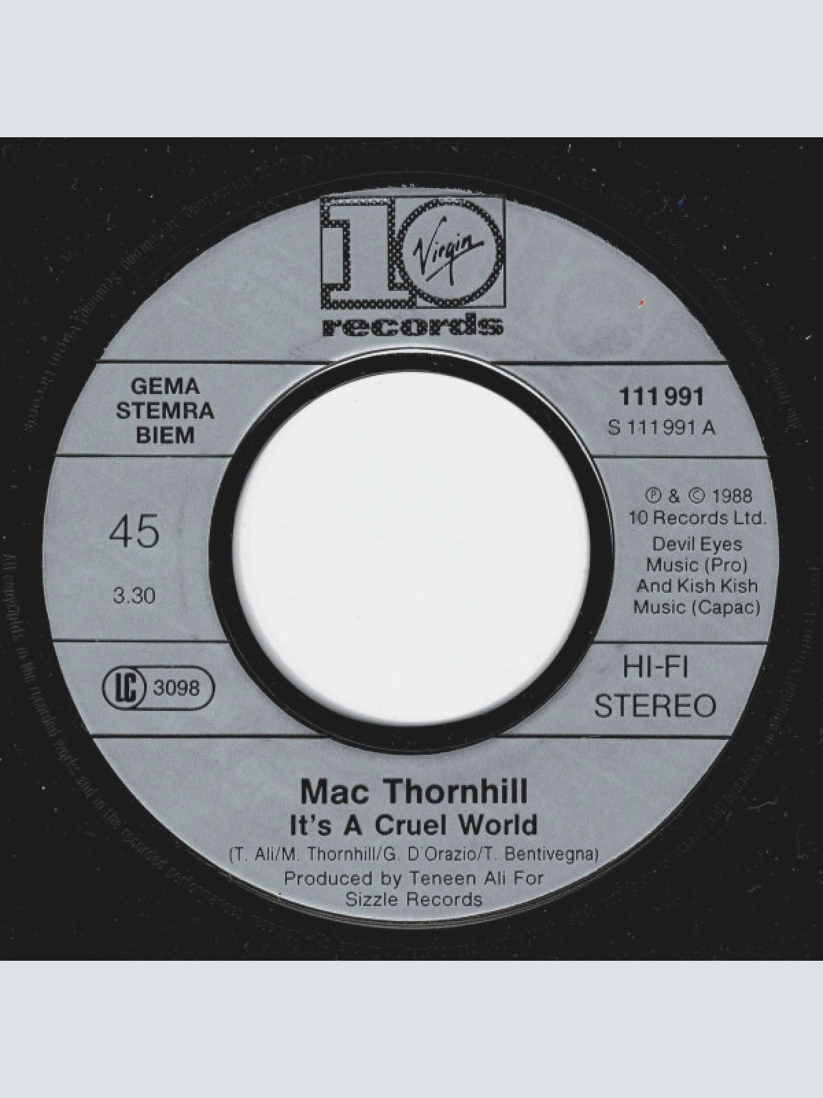 Vinyl / Mac Thornhill - It's A Cruel World